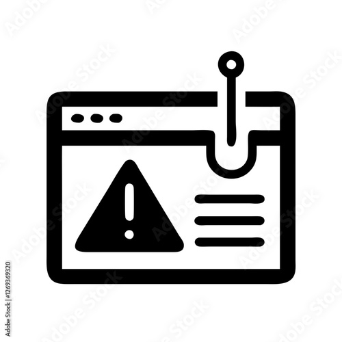 Phishing Shield Icon Vector - Clean Symbol for Secure Browsing Anti-Fraud.