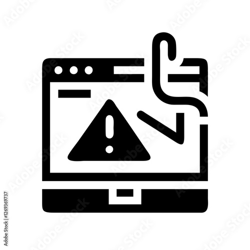 Glowing Phishing Attack Icon Vector - Modern Warning for Email Security Threat Prevention.