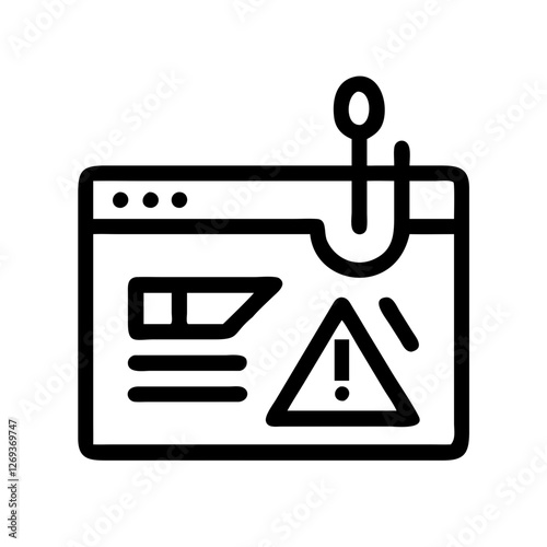 Glowing Phishing Attack Icon Vector - Modern Warning for Email Security Threat Prevention.