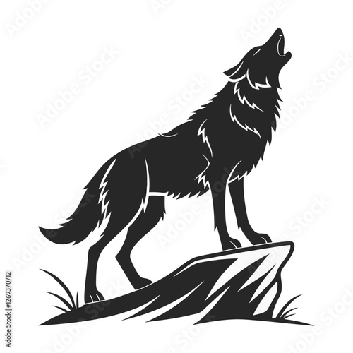 Wolf icon logo black silhouette vector illustration