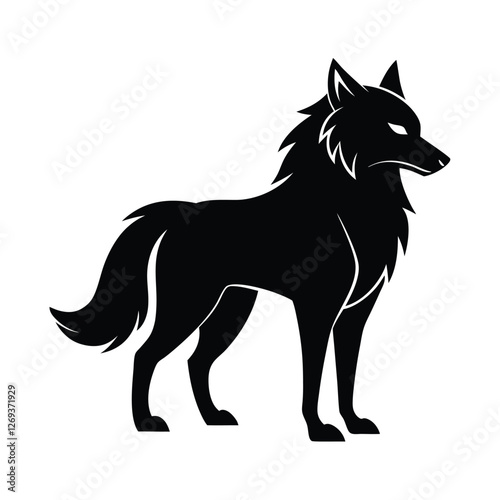 Wolf icon logo black silhouette vector illustration