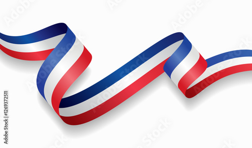 French flag wavy abstract background. Vector illustration.
