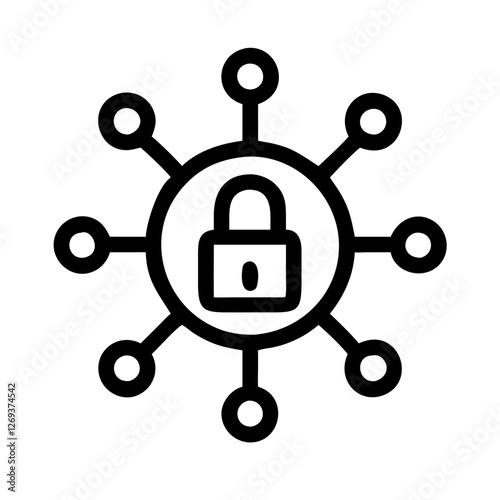 Glowing Secure Network Icon Vector - Futuristic Design for Quantum-Safe Encryption.