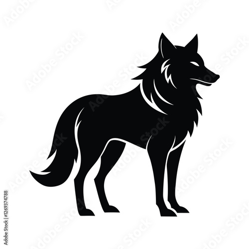 Wallpaper Mural Wolf icon logo black silhouette vector illustration Torontodigital.ca