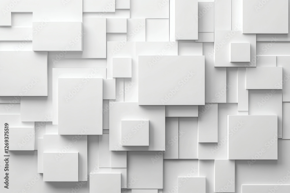 Abstract white background with square shapes Abstract white background with square shapes