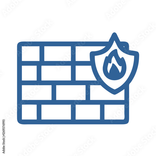 Firewall Shield Icon Vector - Modern Design for Dark Web Defense Cybersecurity