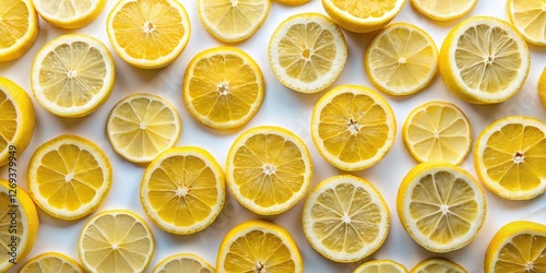 Whole and Sliced Lemons on White Background: Vibrant Citrus Fruit Photography