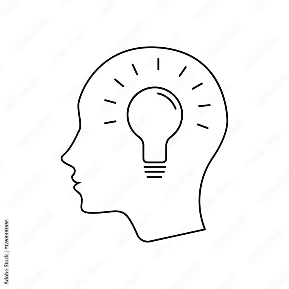 Creative brain idea icon Creative brain idea icon