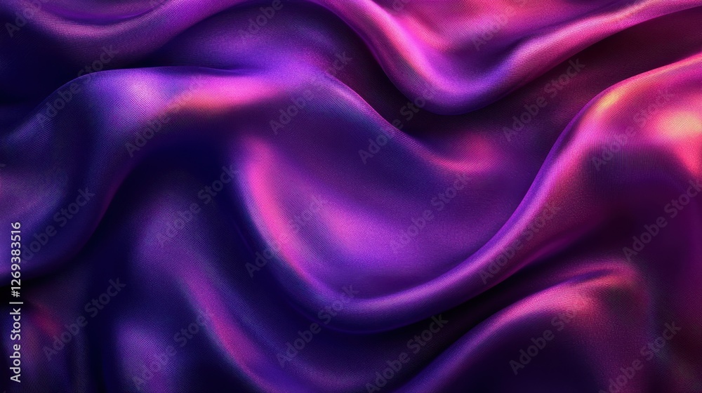 Purple silk fabric waves, draped background texture Purple silk fabric waves, draped background texture