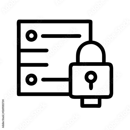 Clean Biometric Encryption Icon Vector - Minimalist Design for Zero-Trust Security