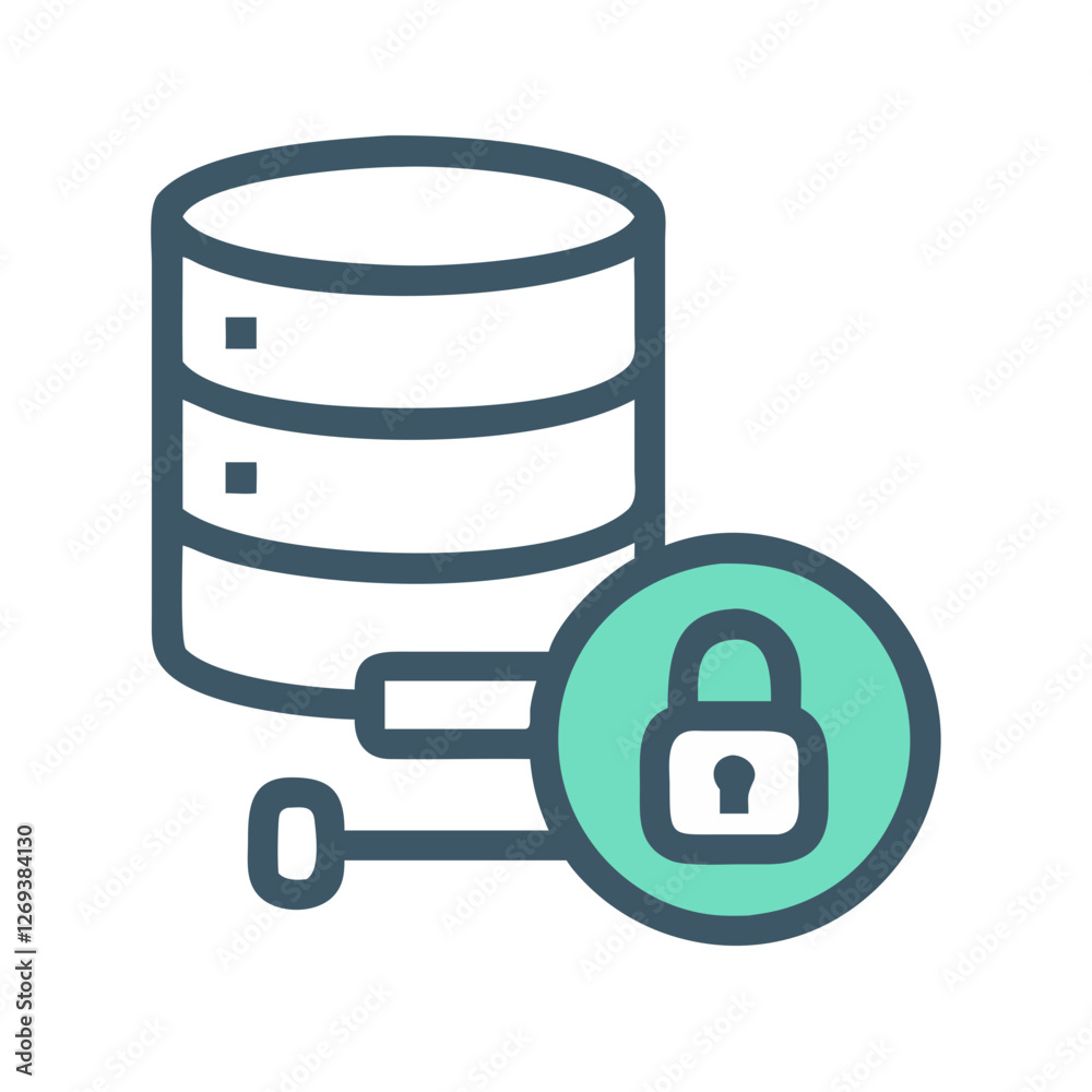 Minimalist Encryption Padlock Vector Icon - Clean Symbol for Data Breach Prevention Minimalist Encryption Padlock Vector Icon - Clean Symbol for Data Breach Prevention