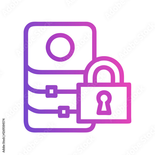 Modern Encryption Lock Vector Icon - Clean Design for Cybersecurity Apps Encrypted Networks