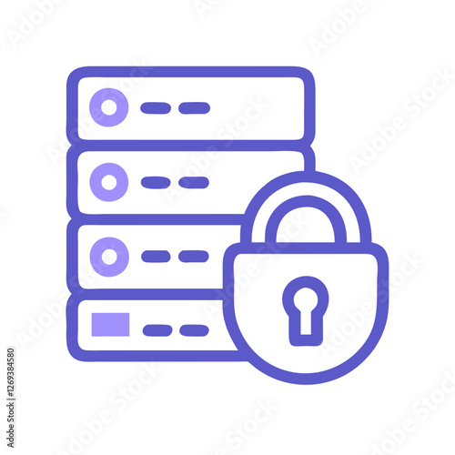 Modern Encryption Lock Vector Icon - Clean Design for Cybersecurity Apps Encrypted Networks