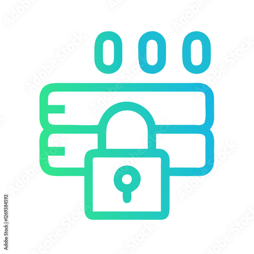Modern Encryption Lock Vector Icon - Clean Design for Cybersecurity Apps Encrypted Networks