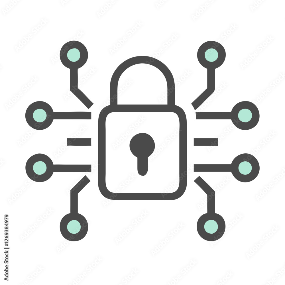Data Encryption Vector Icon - Minimalist Design for Cybersecurity Apps, Encrypted Messaging Data Encryption Vector Icon - Minimalist Design for Cybersecurity Apps, Encrypted Messaging