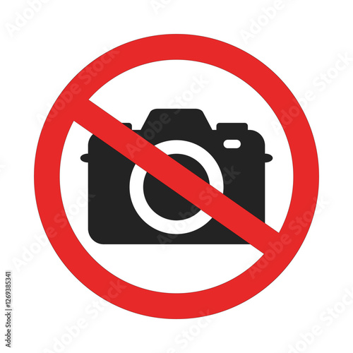 Isolated illustration no photography camera prohibited symbol