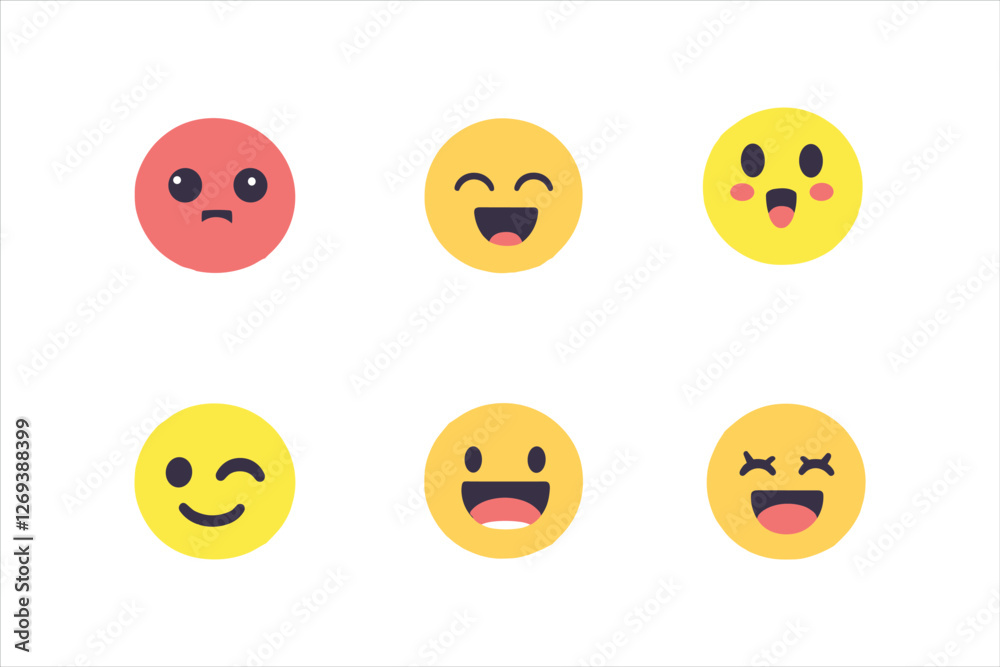 set of social media emoji icons vector illustration set of social media emoji icons vector illustration