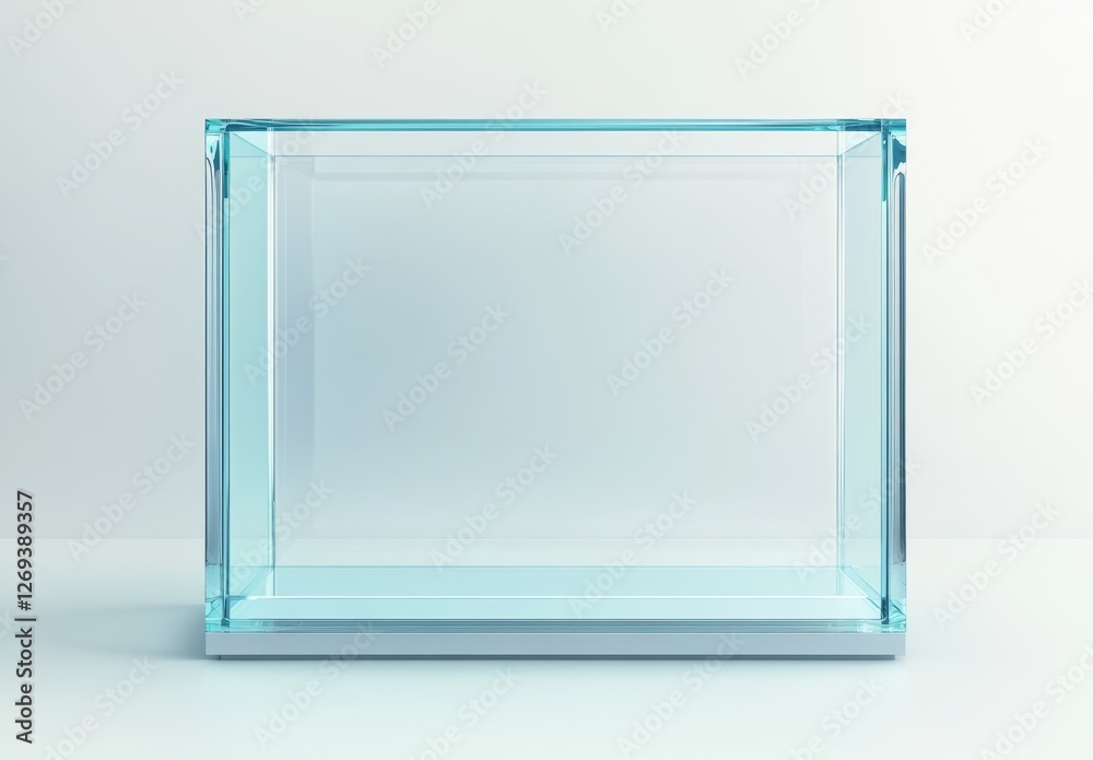 Empty display case on light background Empty display case on light background