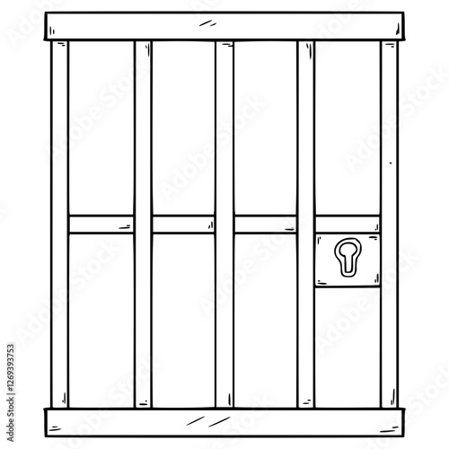 jail illustration hand drawn outline vector