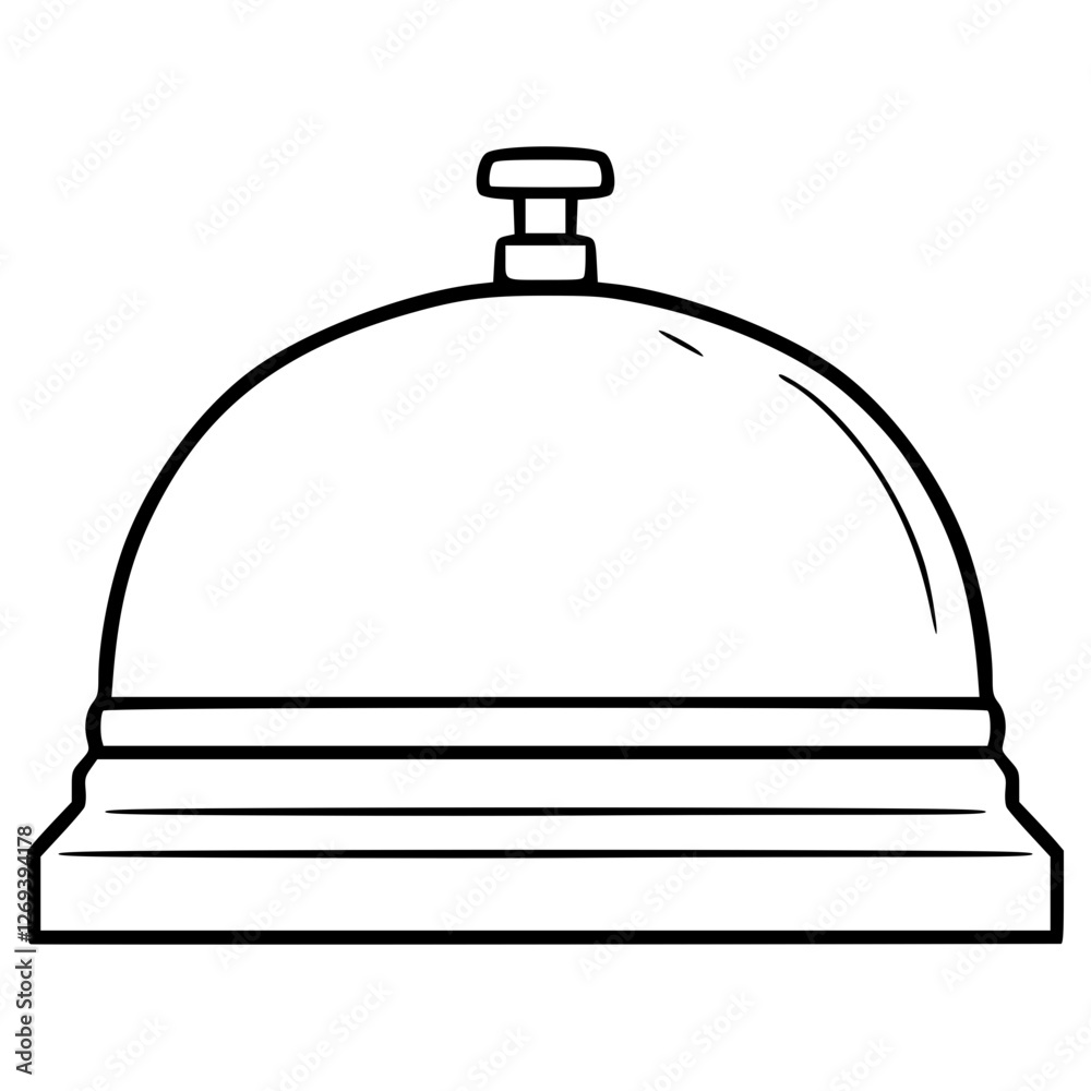 service bell illustration hand drawn outline vector service bell illustration hand drawn outline vector