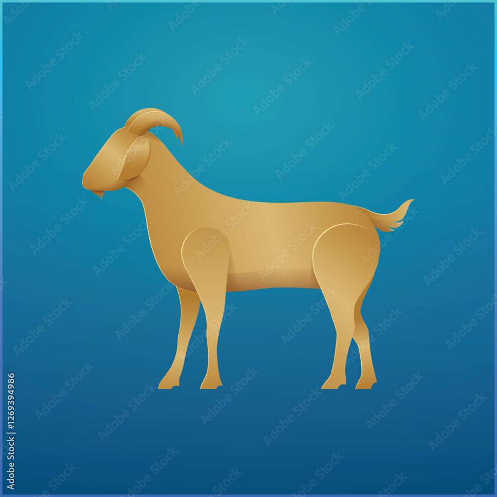 Fototapeta premium goat illustration for Islamic design on Eid al-Adha