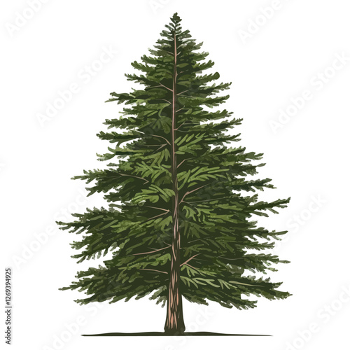 2D flat vector illustration cedar tree icon isolated on a white background.

