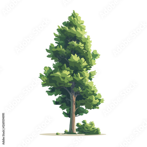 2D flat vector illustration cedar tree icon isolated on a white background.

