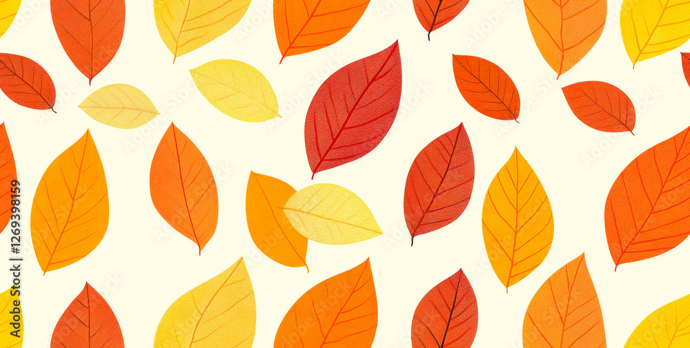 Obraz premium Colorful autumn leaves in various shades. Leaves in vibrant hues of red, orange, and yellow scattered on a light background, celebrating the beauty of autumn.