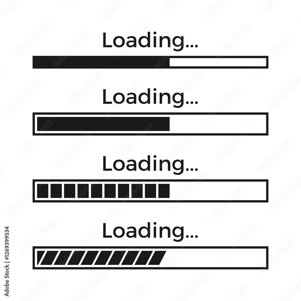 Loading icons set with sharp corners Loading icons set with sharp corners