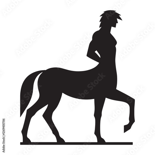 Elegant Centaur silhouette capturing the grace of ancient lore - Centaur illustration - Centaur vector - mythical creature silhouette
