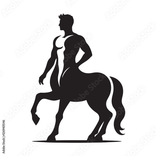 Guardian of legends Centaur silhouette standing tall in mythology - Centaur illustration - Centaur vector - mythical creature silhouette
