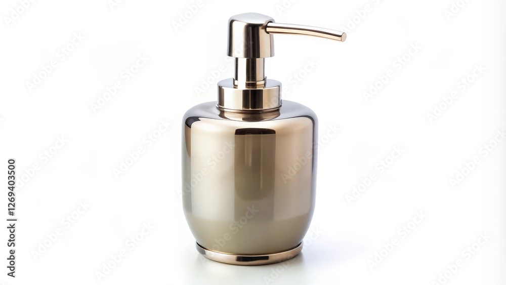 Metallic Soap Dispenser on White Background Metallic Soap Dispenser on White Background