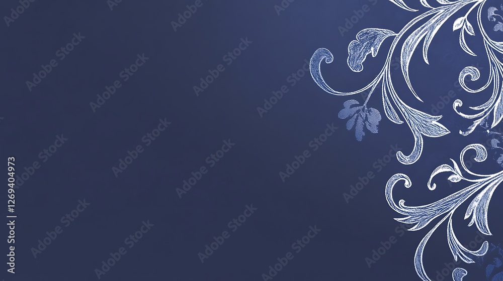 Elegant Blue Background with Floral Design Elegant Blue Background with Floral Design