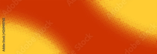 Modern orange and yellow pop art background with halftone dots design in comic style, vector illustration EPS10