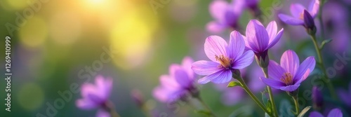 delicate purple flowers swaying gently in breeze, nature, garden blooms