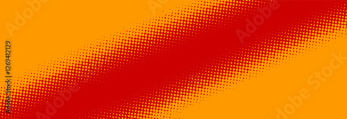 Orange and red pop art background in retro comics style with halftone dots design, vector illustration EPS10