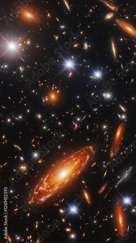 Stunning view of a starry sky filled with bright celestial bodies in deep space