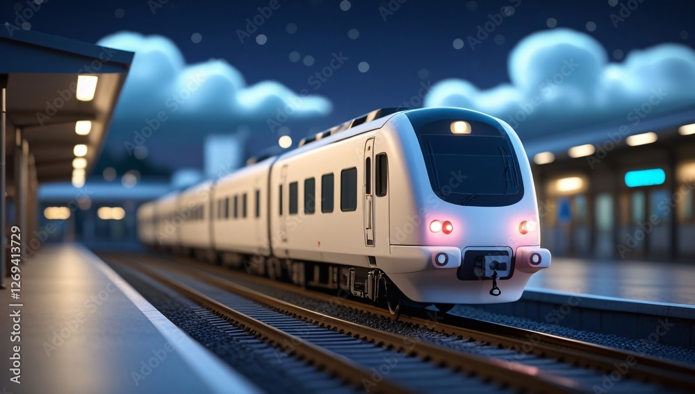 Fototapeta premium train, model train, toy train, electric train, high speed train, pastel, focus, train scene, black, white, railroad tracks, station, train station, train, travel, tourism, leisure, 3d, toy, background