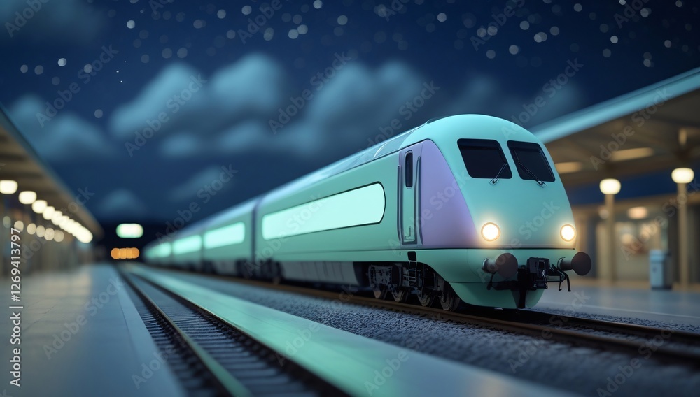 Naklejka premium train, model train, toy train, electric train, high speed train, pastel, focus, train scene, black, white, railroad tracks, station, train station, train, travel, tourism, leisure, 3d, toy, background