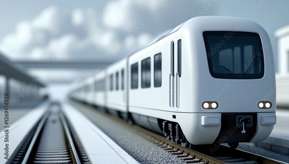 Naklejka premium train, model train, toy train, electric train, high speed train, pastel, focus, train scene, black, white, railroad tracks, station, train station, train, travel, tourism, leisure, 3d, toy, background