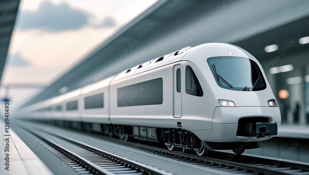 Naklejka premium train, model train, toy train, electric train, high speed train, pastel, focus, train scene, black, white, railroad tracks, station, train station, train, travel, tourism, leisure, 3d, toy, background