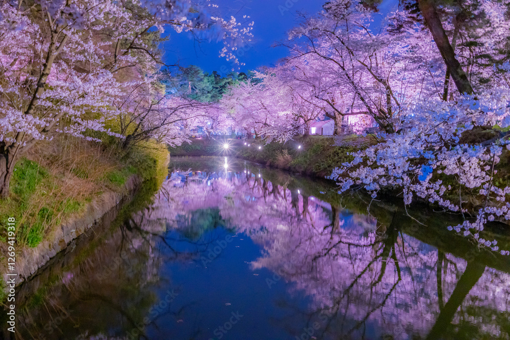 美しい弘前の夜桜 美しい弘前の夜桜