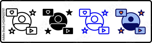 popularity icon sheet multistyle collection.