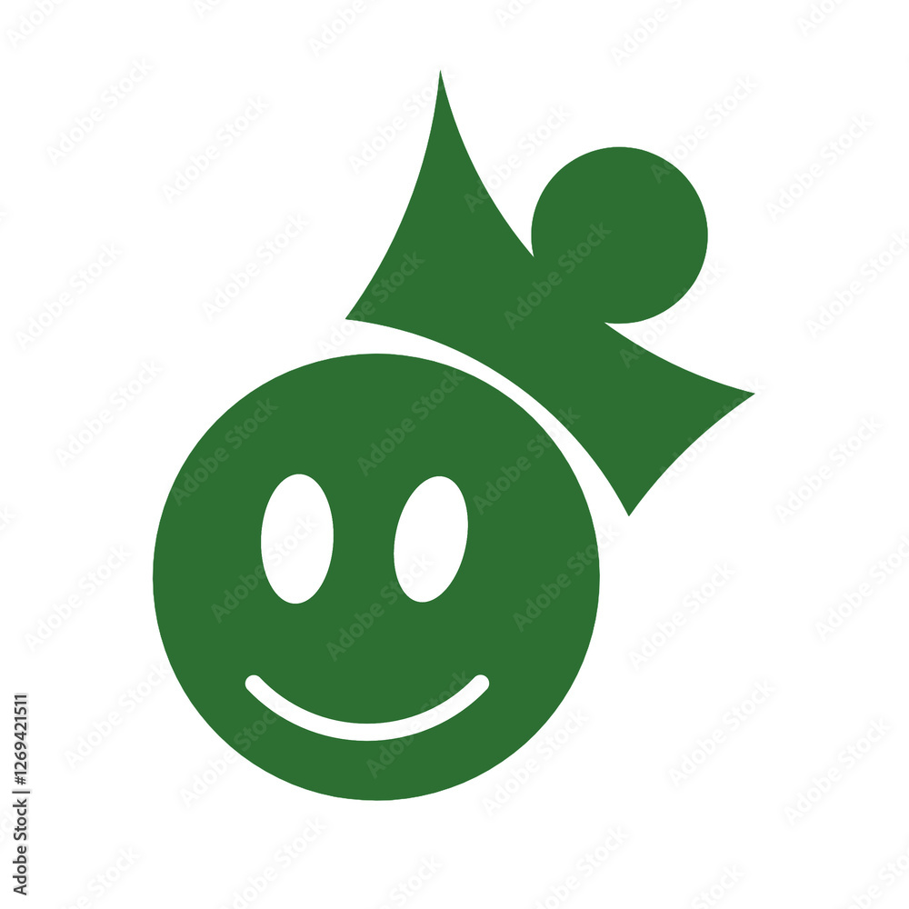 Obraz premium GREEN SMILE KING ICON ELEMENT