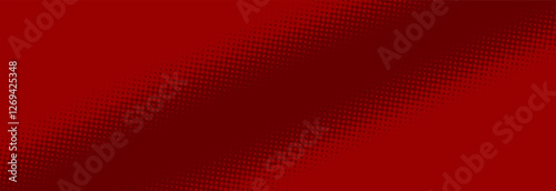 Modern crimson red pop art background with halftone dots in comic style, vector illustration EPS10