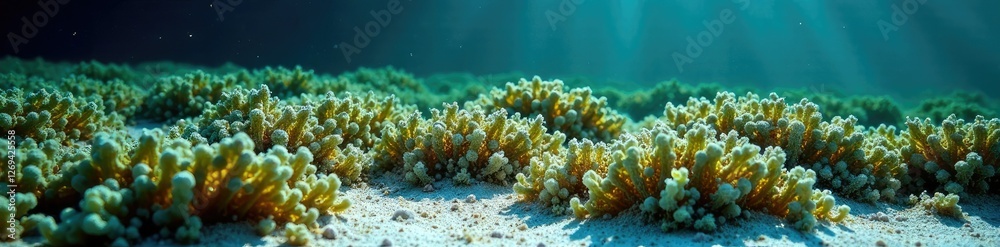Dense Ulva Cladophora algae thicket on sandy seafloor, littoral zone, black sea Dense Ulva Cladophora algae thicket on sandy seafloor, littoral zone, black sea
