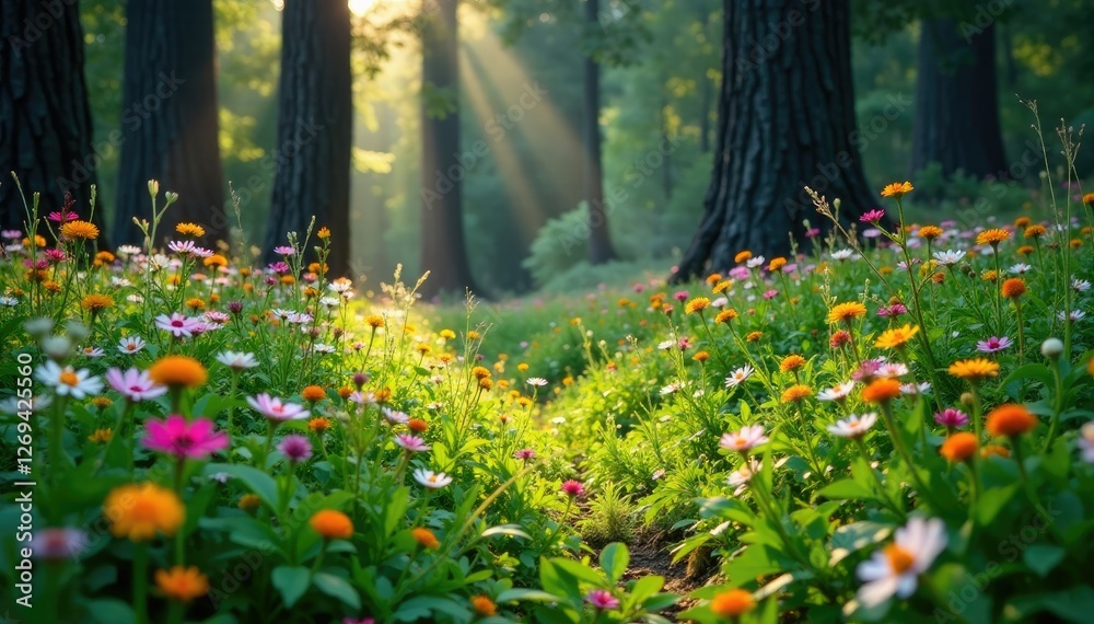 Dense undergrowth and wildflowers in the Mokelumne Wilderness, wildflowers, plant life