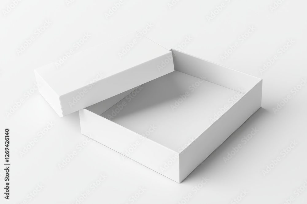 A blank folding box with a magnetic closure for branding. An illustration in 3D. A blank folding box with a magnetic closure for branding. An illustration in 3D.