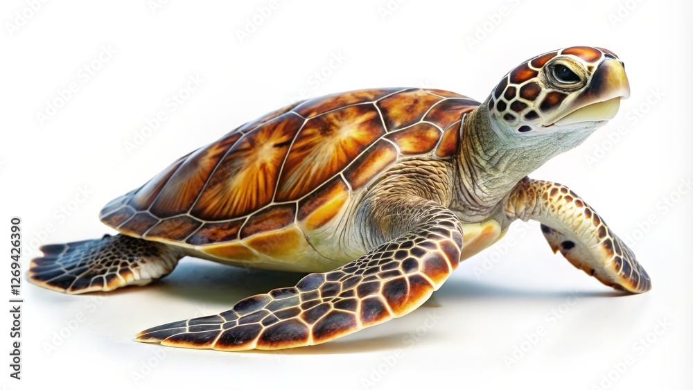 Obraz premium Sea Turtle on White Background