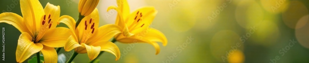 A stunning bouquet of lilies fills the air with sweet fragrance, bloom, yellow, flowers